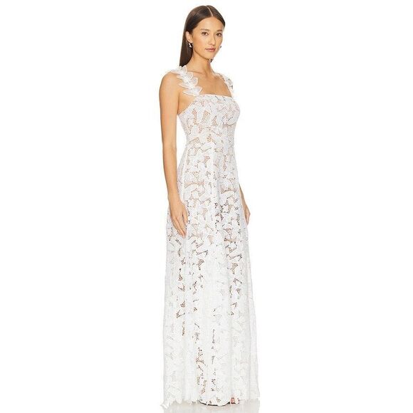 ELLIATT Symi Lace Maxi Dress In White Bridal Bachelorette 👗size S NWT$448 - Picture 2 of 13